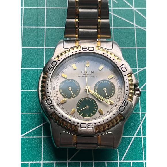 Elgin Multi-Dial Men's Watch RUNNING! - Picture 1 of 4